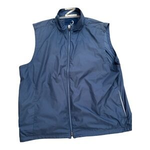 Zero Restriction Mens XXL Blue Full Zip Golf Vest Windbreaker W335C Mock Neck